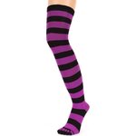 TOETOE Over-Knee Stripy Μαύρο/Φούξια
