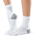 ToeSox Medium Weight Crew Sport Socks Weiß