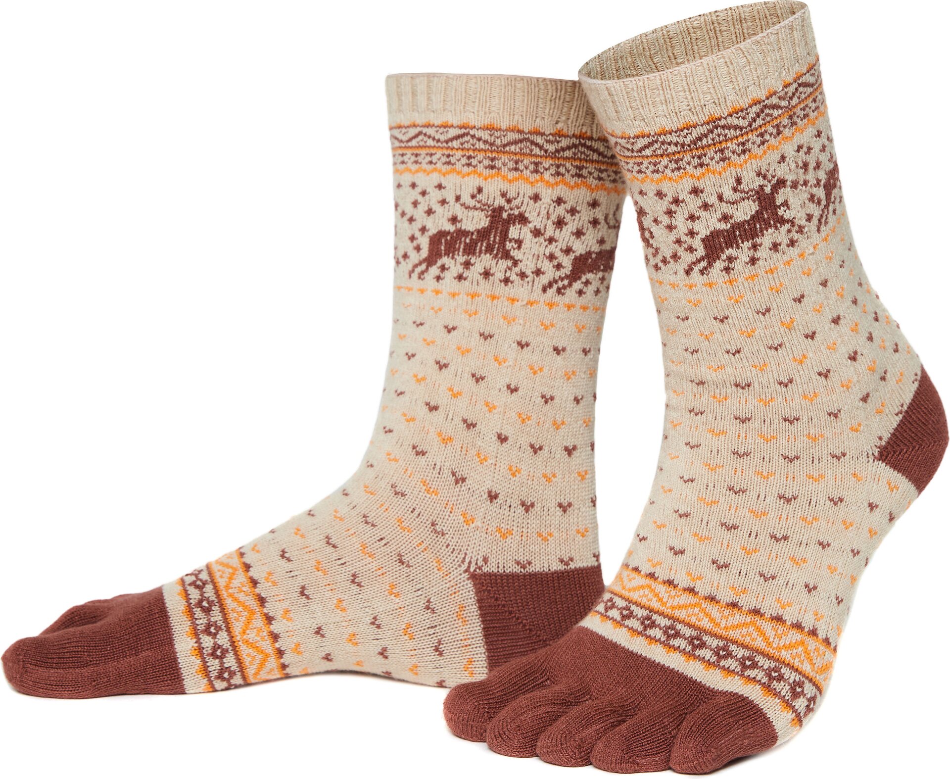 Knitido Hossa Bumbac & șosete de lână Bej / maro