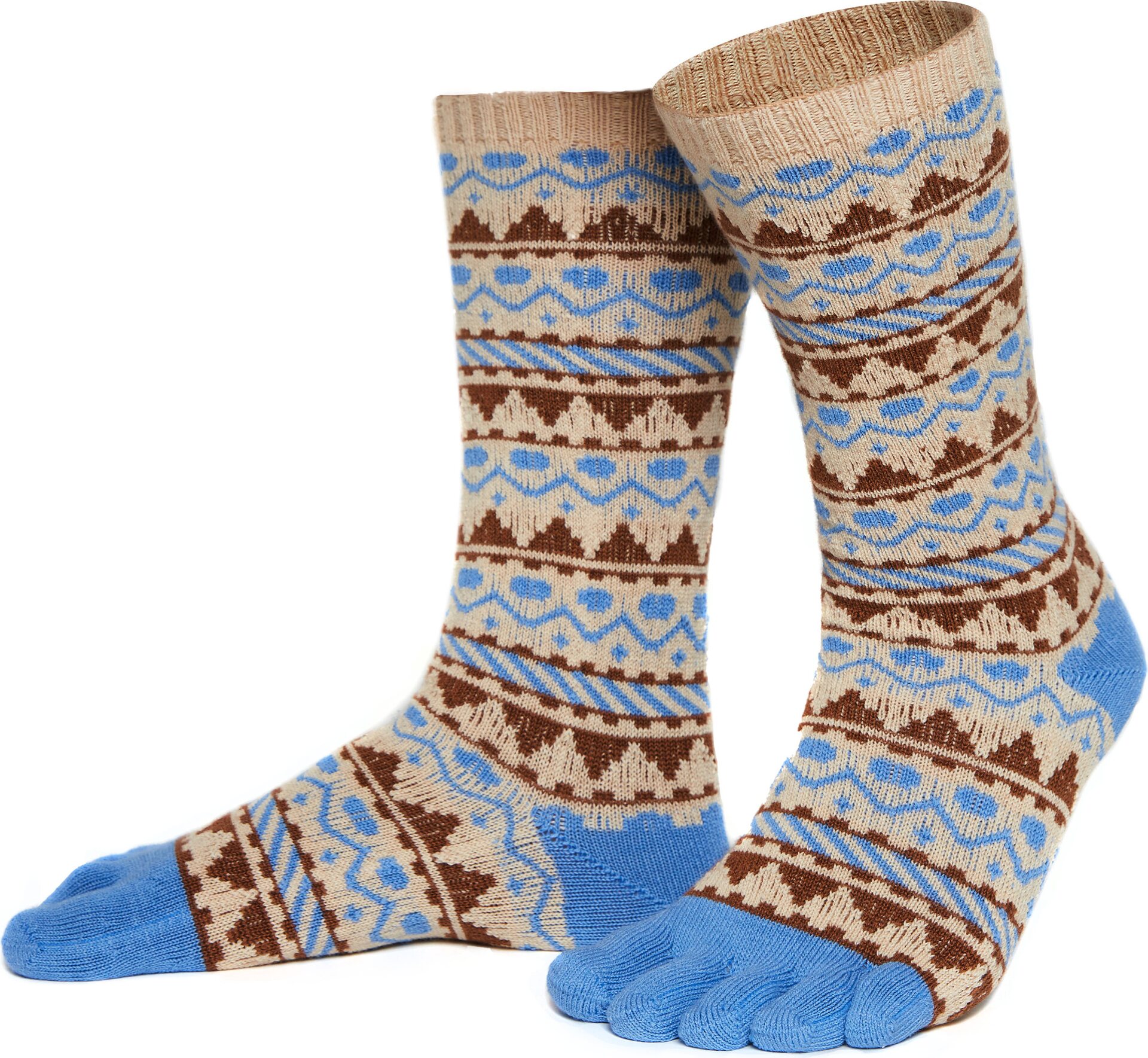 Knitido Biwa Ull puuvillaa & merinovillaa Beige / vaaleansininen