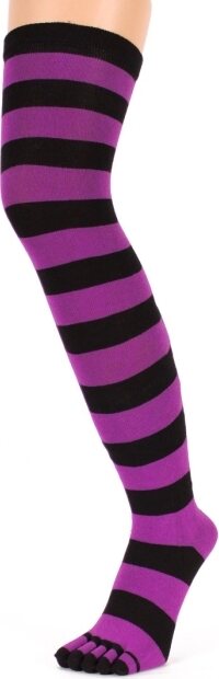 TOETOE Over-Knee Stripy Musta/Fuksia