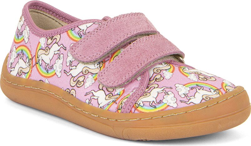 Froddo Barefoot de copii Adidași, Cu model Unicorn/Curcubeu (white/pink)