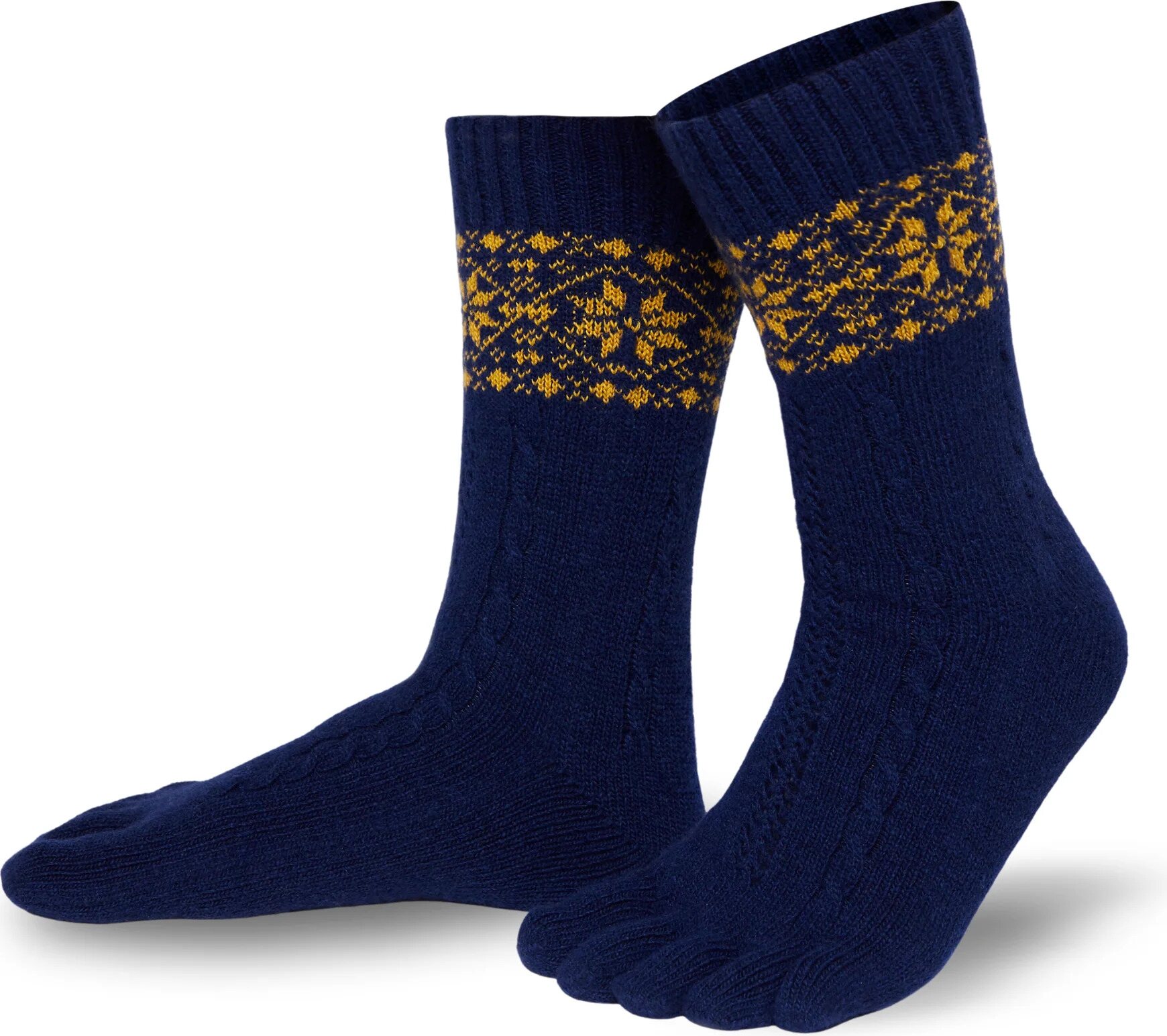Knitido Merino & Cashmere Snowflakes Navy / gold