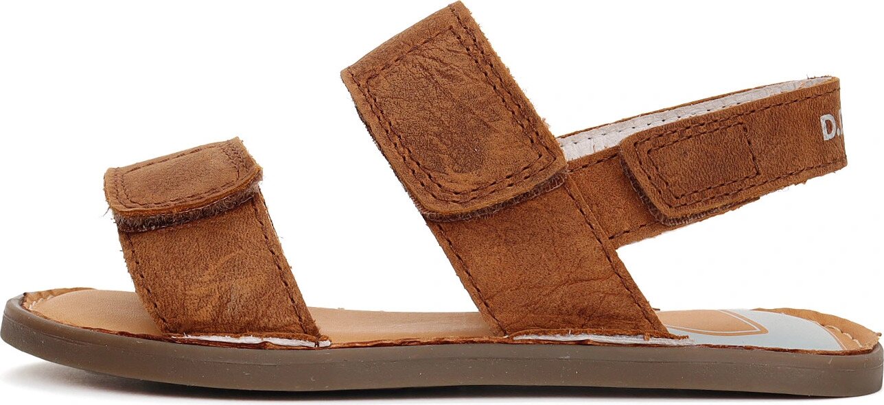 D.D.step leather sandals with velcro closure (LIMITED AVAILABILITY) Chocolate