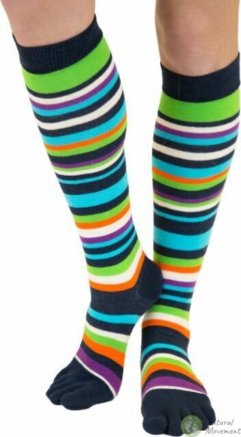 TOETOE® Essential Everyday Unisex Over-Knee Stripy Cotton Toe Socks