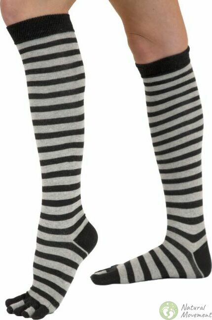 TOETOE Unisex Essential Striped Over the Knee Socks - Twilight Cream